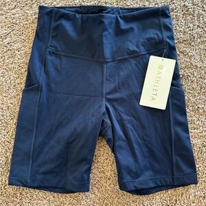 Athleta Ultimate Stash Pocket 7” Short | Size: Small | Color: Navy Blue